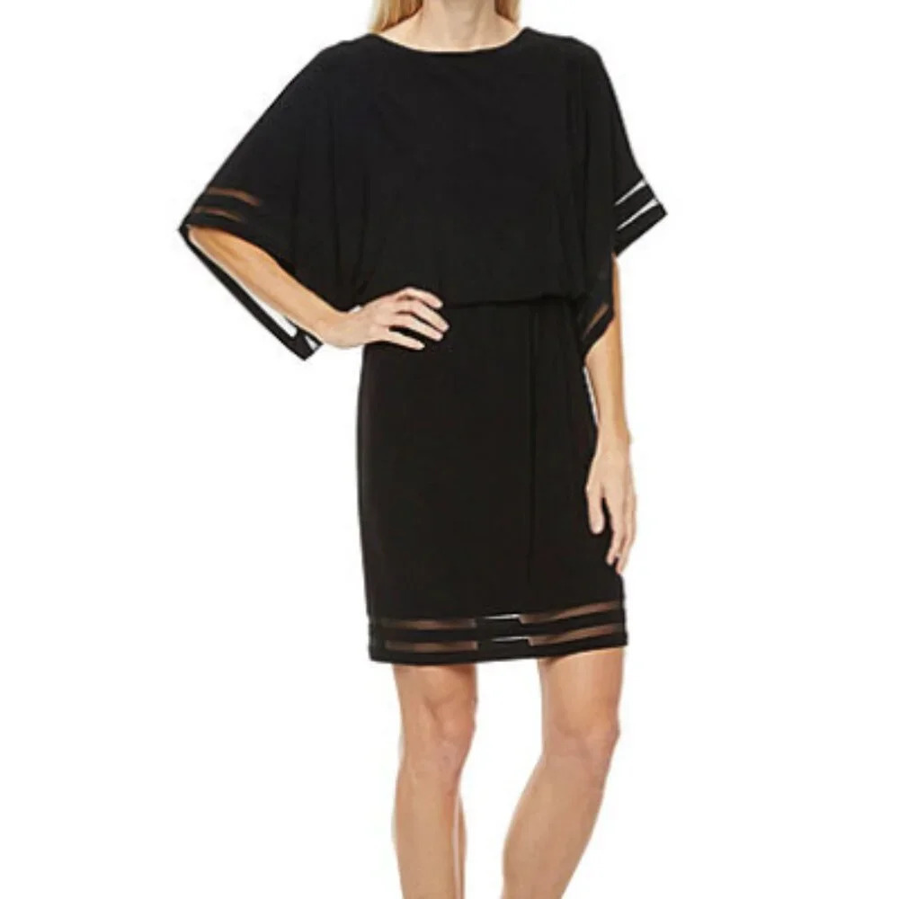 Jessica Howard *NEW* Quiet Luxury Preppy Minimalist Cocktail 3/4 Sleeve Dress 12